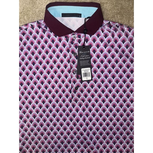 GREYSON Mens M MEDIUM POLO SHIRT BEAUTY & PROTECTION WINDFLOWER PURPLE GOLF - Picture 2 of 6